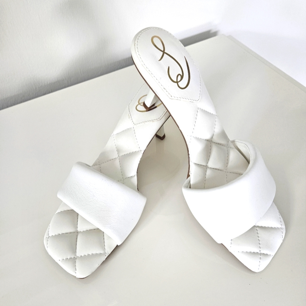 NIB Sam Edelman White Mule Sandals